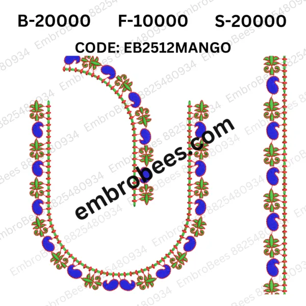 Mango Blouse Embroidery Design DST File - EB2512MANGO