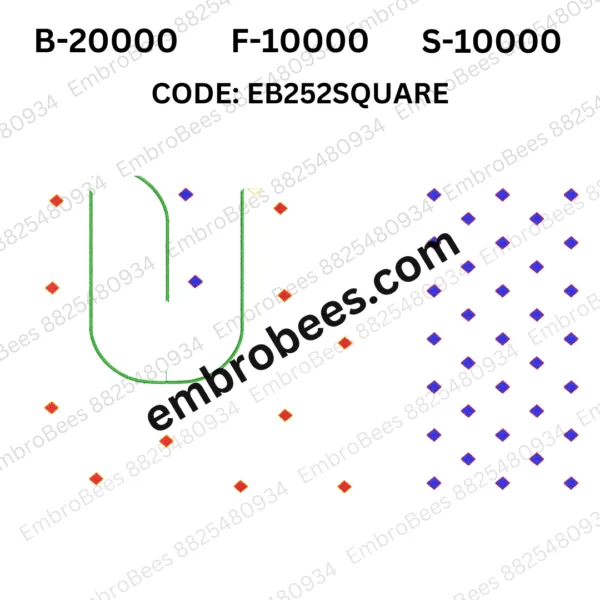 Square Blouse Embroidery Design DST File - EB252SQUARE