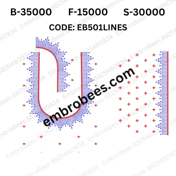 Lines Blouse Embroidery Design DST File - EB501LINES