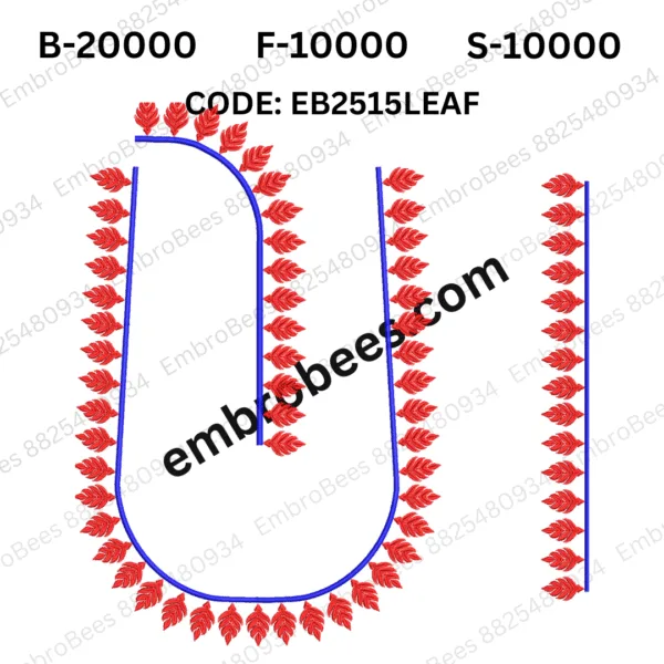 Leaf Blouse Embroidery Design DST File - EB2515LEAF