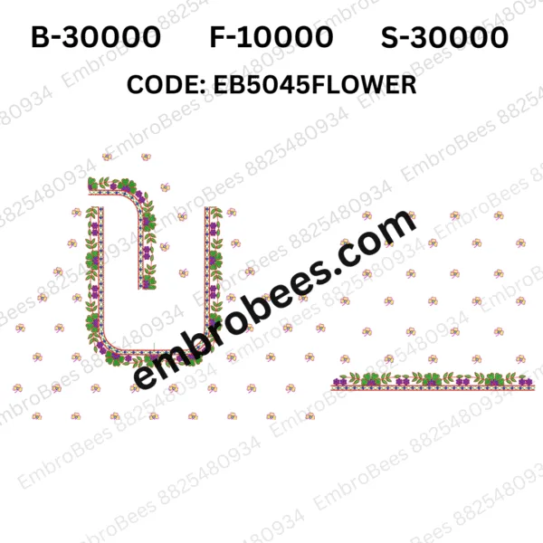 Beautiful Flower Bunch Embroidery - EB5045FLOWER