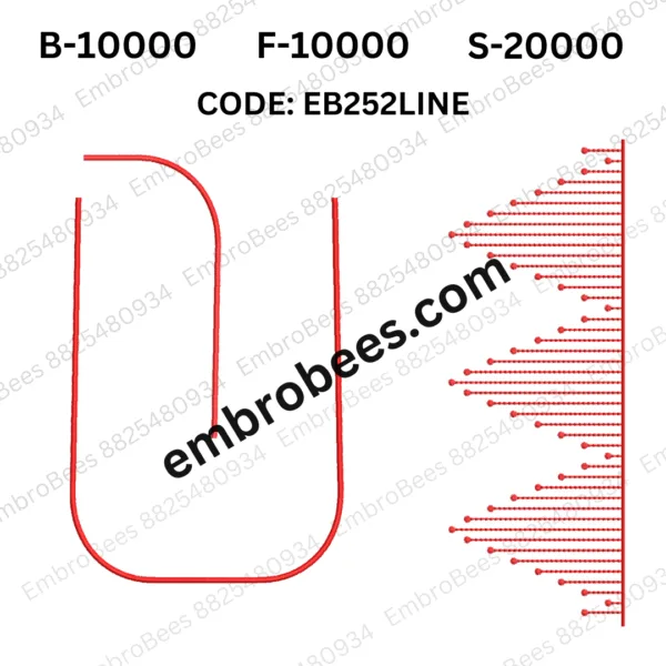 Simple Line Art Blouse Embroidery - EB252LINE