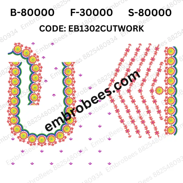 Exquisite Cutwork Design for Blouses - EB1302CUTWORK