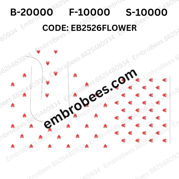 Simple Floral Blouse Embroidery Design - EB2526FLOWER