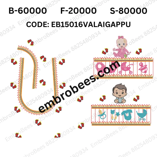 Traditional Valaigappu Blouse Embroidery - EB15016VALAIGAPPU