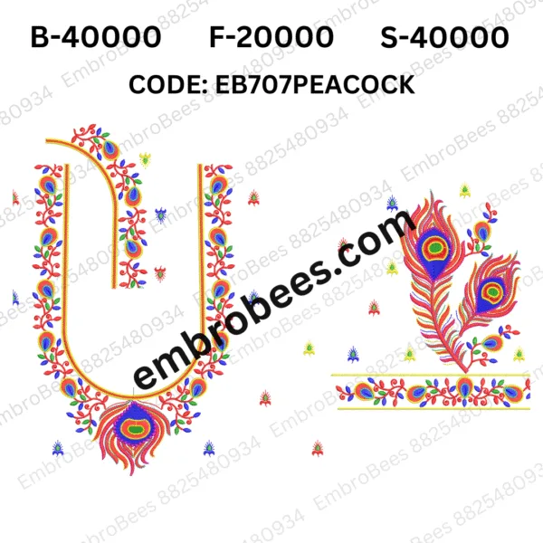 Artistic Peacock Blouse Design - EB707PEACOCK