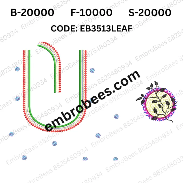 Natural Leaf Embroidery for Blouses - EB3513LEAF