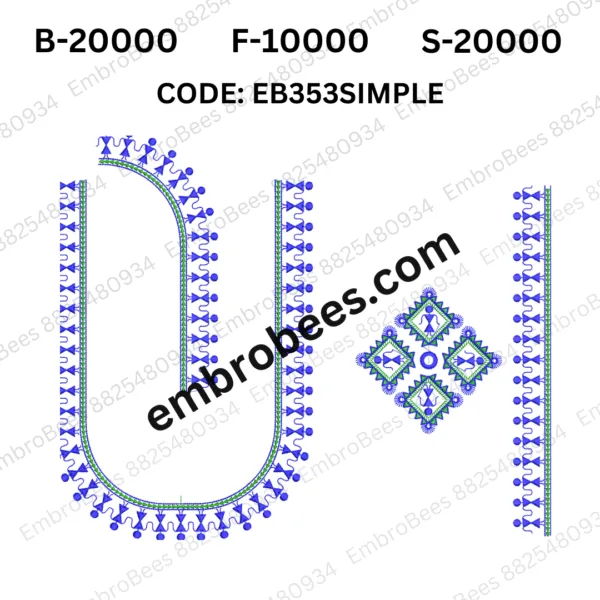 Simple Elegant Blouse Embroidery - EB353SIMPLE