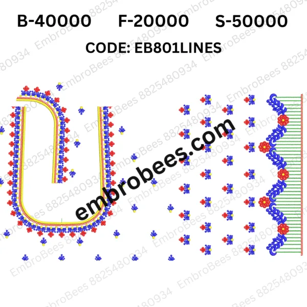Abstract Lines Embroidery Design - EB801LINES