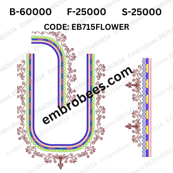 Charming Floral Embroidery Pattern - EB715FLOWER