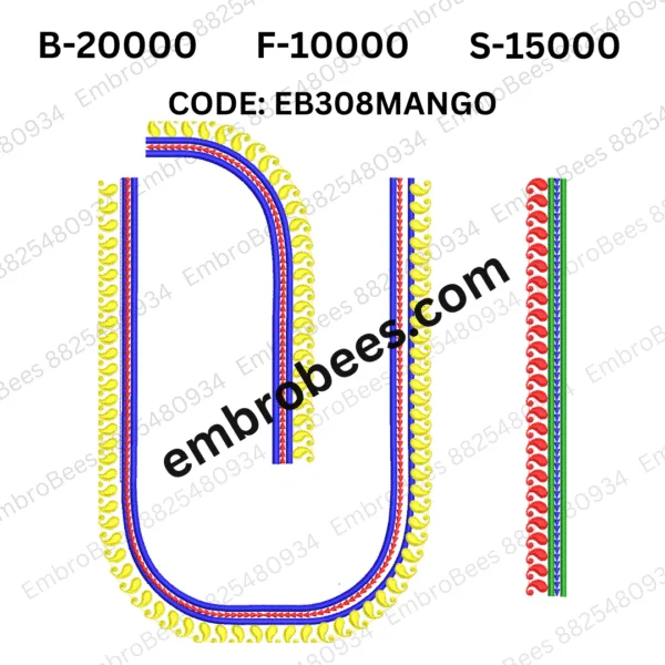 Classic Mango Motif Blouse Embroidery - EB308MANGO