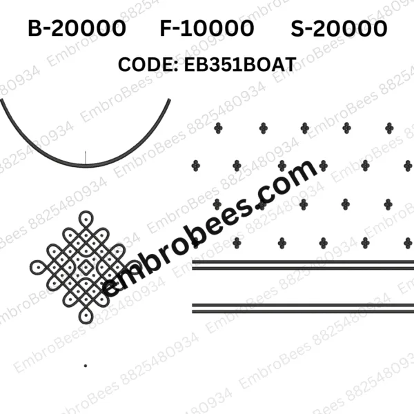 Nautical Boat Embroidery Design - EB351BOAT