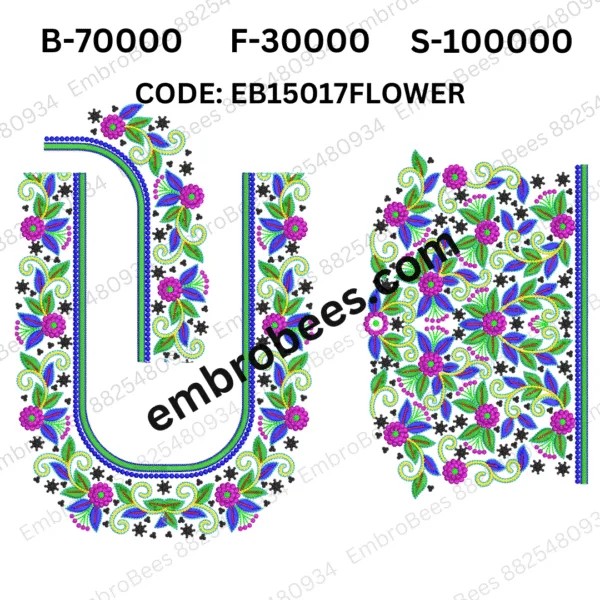 Premium Floral Vine Embroidery - EB15017FLOWER