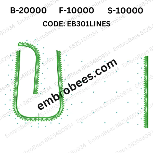 Minimalist Lines Blouse Embroidery - EB301LINES