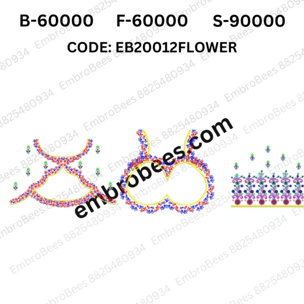 Delicate Floral Pattern Blouse Design - EB20012FLOWER