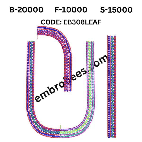 Natural Leaf Pattern Blouse Embroidery - EB308LEAF