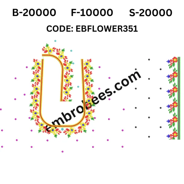 Classic Flower Embroidery Design - EBFLOWER351