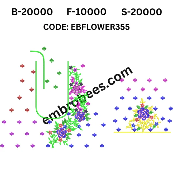 Artistic Flower Blouse Design - EBFLOWER355