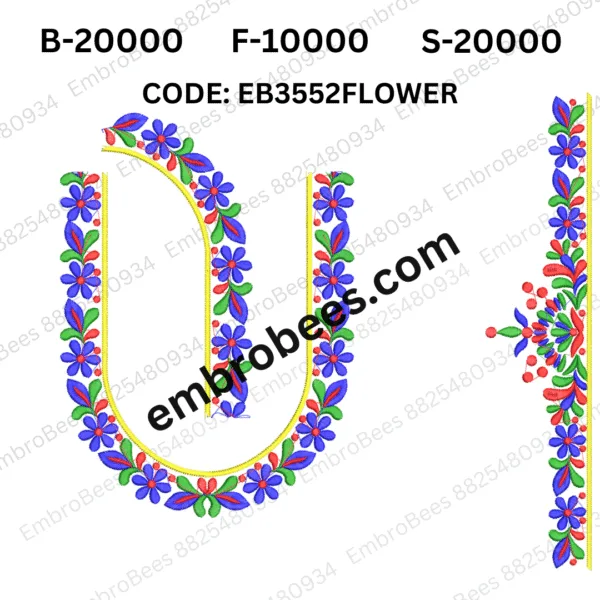 Elegant Floral Blouse Pattern - EB3552FLOWER