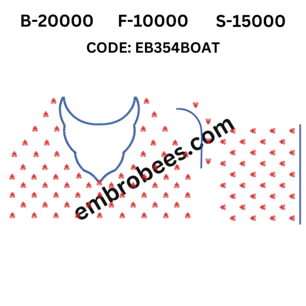 Nautical Boat Blouse Embroidery Design - EB354BOAT