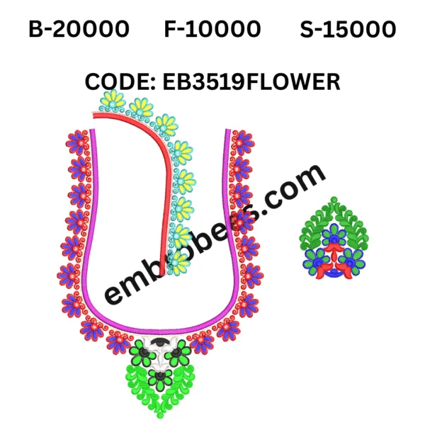 Delicate Floral Motif Embroidery - EB3519FLOWER