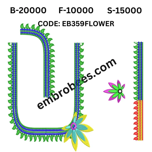 Charming Floral Blouse Embroidery - EB359FLOWER