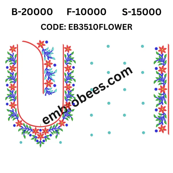 Elegant Floral Vine Embroidery - EB3510FLOWER