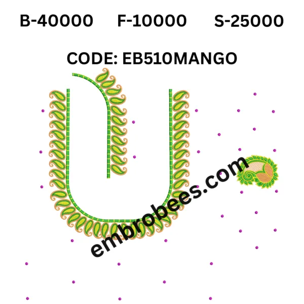 Classic Mango Motif Blouse Embroidery - EB510MANGO