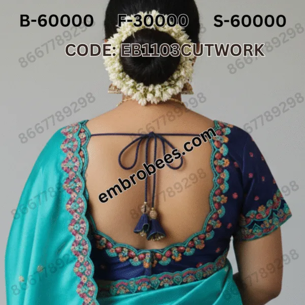 Premium Cutwork Blouse Embroidery Design - EB1103CUTWORK