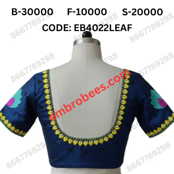 Natural Leaf Embroidery Blouse Design - EB4022LEAFNP431