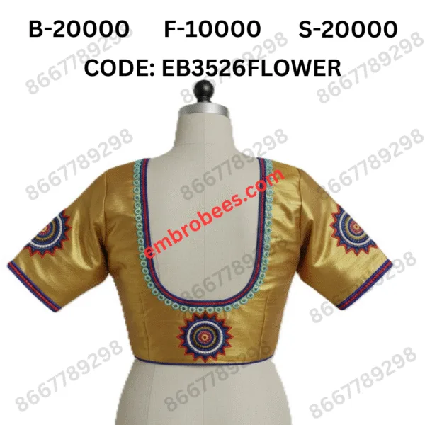 Modern Floral Embroidery Pattern for Blouses - EB3526FLOWER