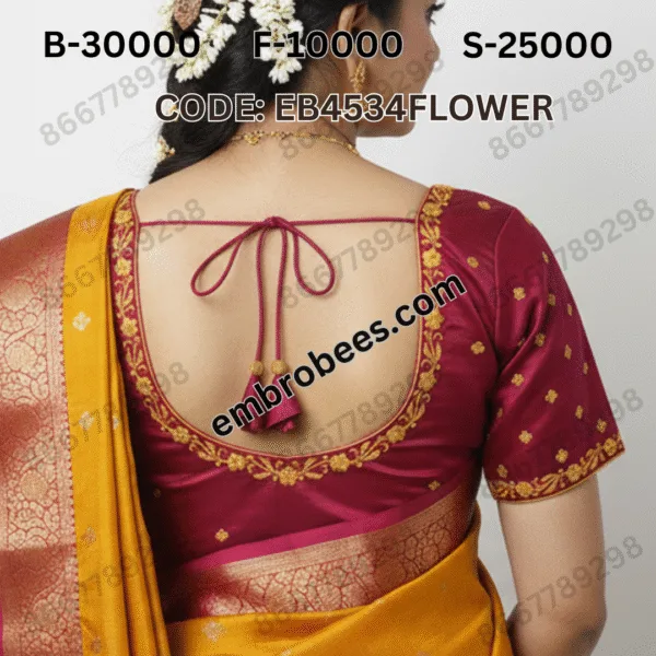 Lush Floral Blouse Embroidery Pattern - EB4534FLOWER