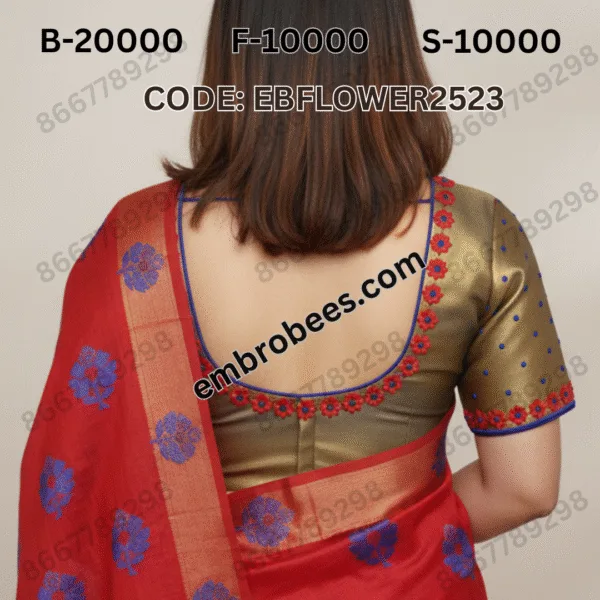 Dainty Flower Blouse Embroidery Motif - EBFLOWER2523