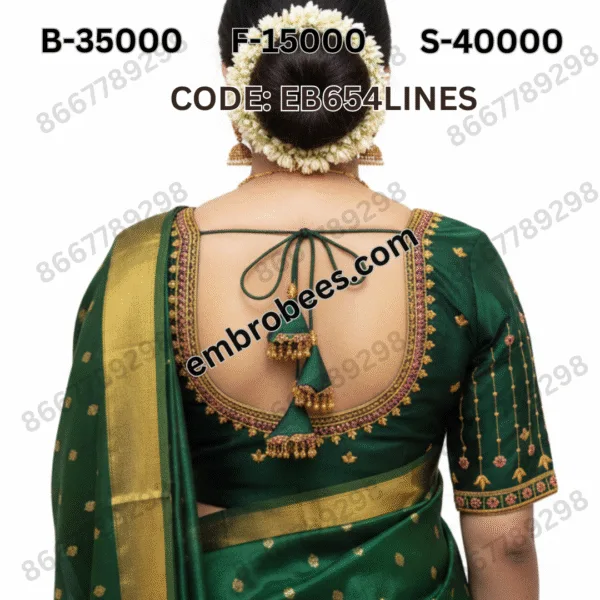 Stylish Lines Blouse Embroidery Pattern - EB654LINES