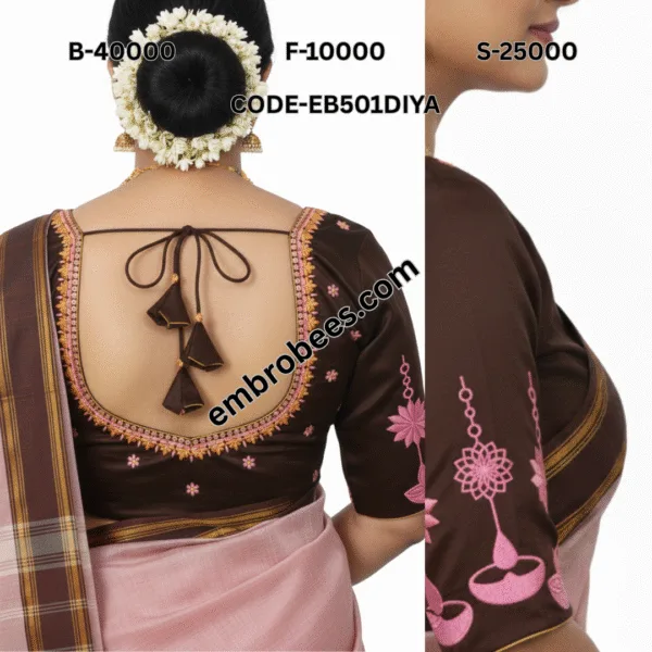 Simple Diya Embroidery for Festive Wear - EB501DIYA