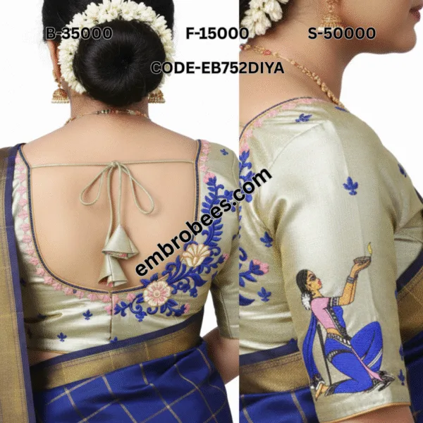 Decorative Diya Embroidery for Blouses - EB752DIYA