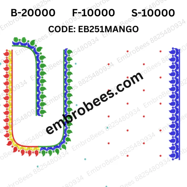 Classic Mango Motif Blouse Embroidery - EB251MANGO