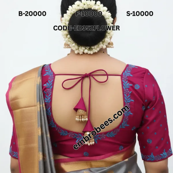 Modern Floral Embroidery Pattern for Blouses - EB352FLOWER