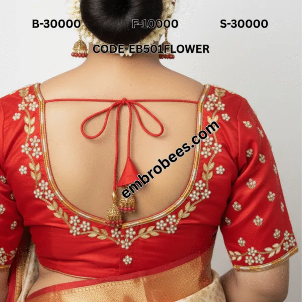 Simple Floral Blouse Embroidery - EB501FLOWER