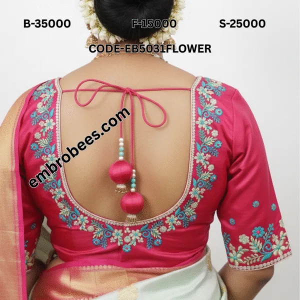 Elegant Floral Blouse Embroidery - EB5031FLOWER