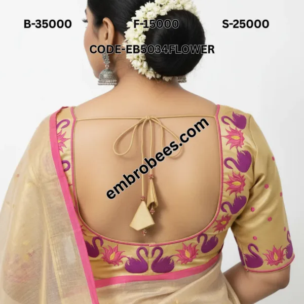 Modern Floral Blouse Embroidery Design - EB5034FLOWER