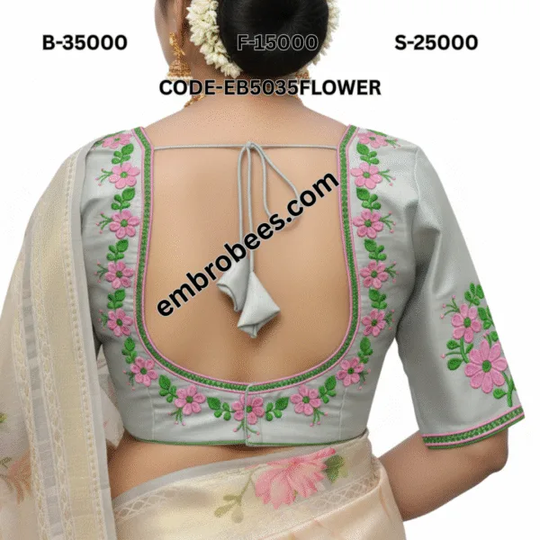 Charming Floral Blouse Embroidery - EB5035FLOWER