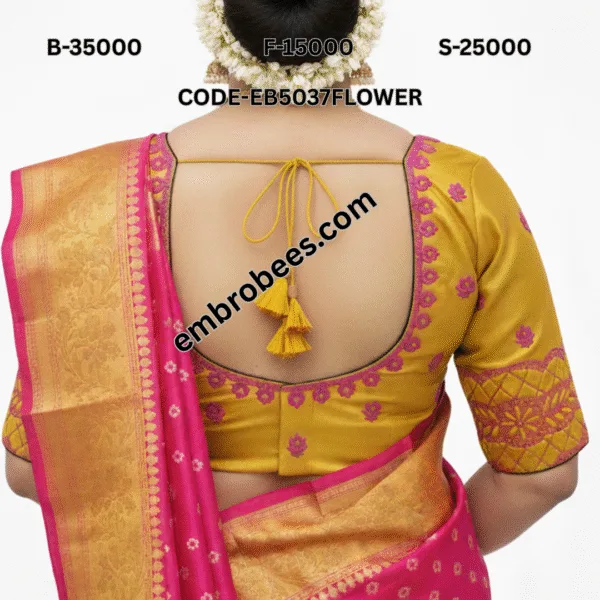 Floral Net Blouse Embroidery Design - EB5037FLOWERNET