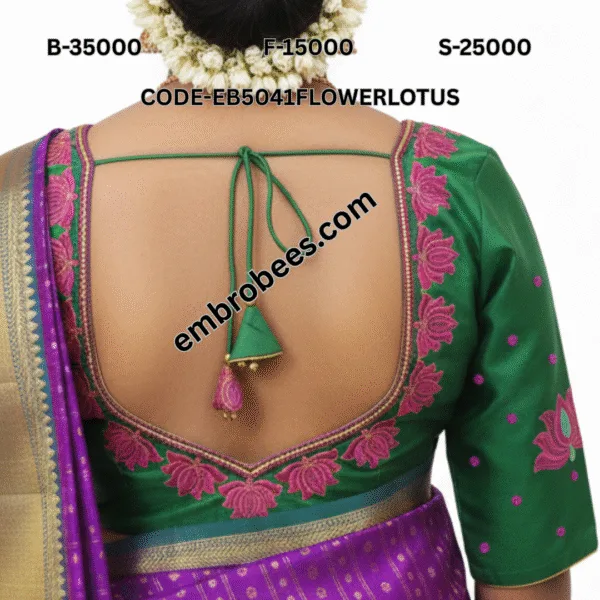 Lotus and Floral Blouse Embroidery - EB5041FLOWERLOTUS