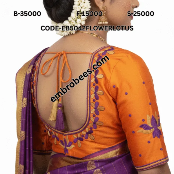 Blooming Lotus and Flowers Embroidery - EB5042FLOWERLOTUS