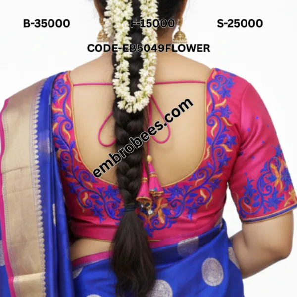 Modern Floral Blouse Embroidery Design - EB5049FLOWER