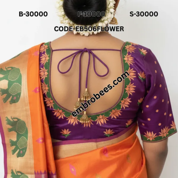 Modern Floral Embroidery for Blouses - EB506FLOWER