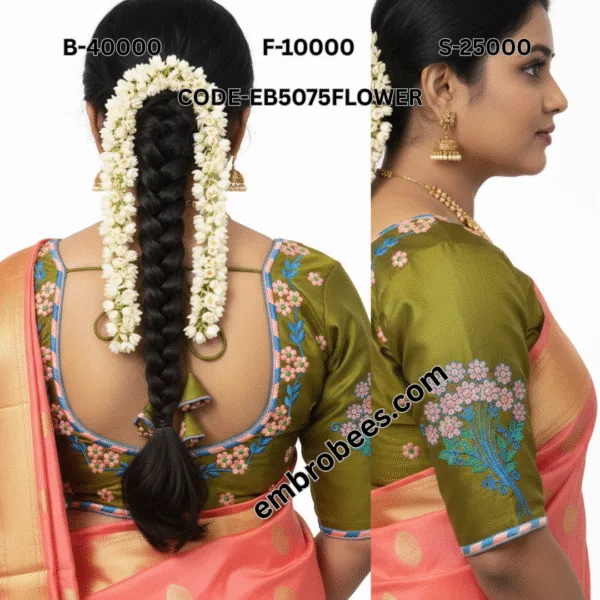 Beautiful Floral Blouse Embroidery Design - EB5075FLOWER