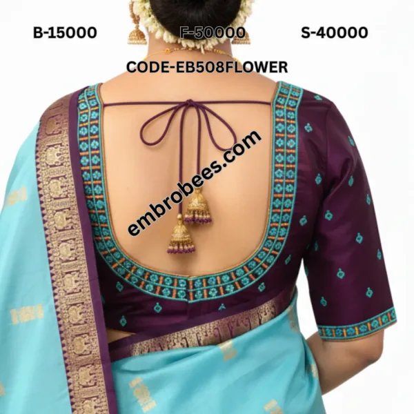 Artistic Floral Blouse Embroidery - EB508FLOWER